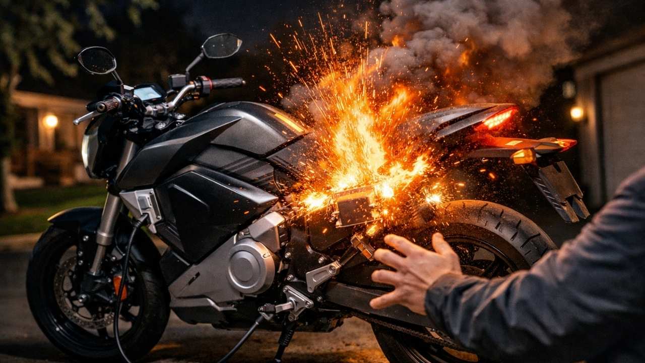 Motocicleta eléctrica puede explotar su batería por este error común al cargarla de noche